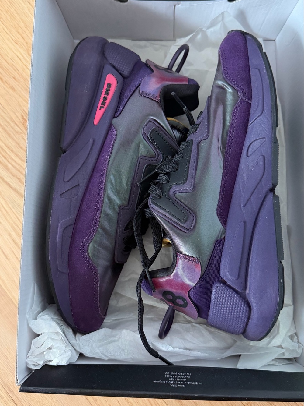 Diesel Women's Purple and Pink Accent Sneakers